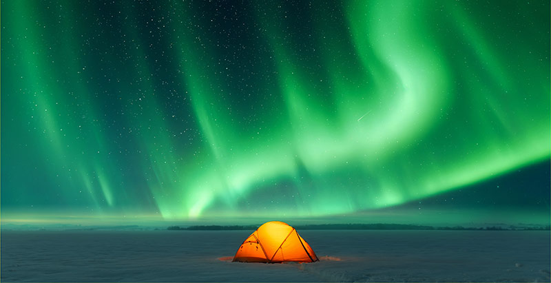 Tent with Northern Lights